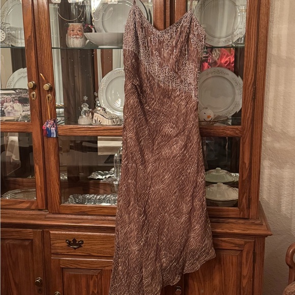 Bob Mackie Asymmetrical Brown Dress